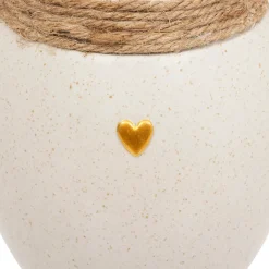 atmosphera Jarrones Y Vasos|Estilo Rústico>Jarrón Flo En Ceramica Blanca 22cm