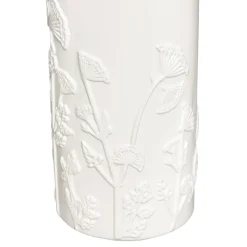 atmosphera Jarrones Y Vasos>Jarrón MIND blanco con flores 3d 25cm