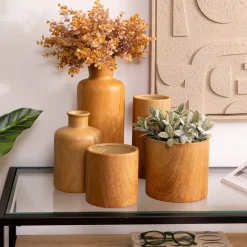 atmosphera Jarrones Y Vasos|Estilo Rústico>Jarrón SOA de cerámica efecto madera 30cm