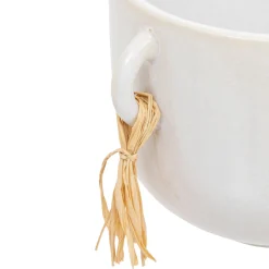 atmosphera Jarrones Y Vasos|Estilo Étnico>Jarrón SOLEYA blanco de cerámica 18cm