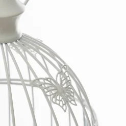 5five Accesorios|Estilo Rústico>Jaula Blanca De Metal 17x16.5x31Cm