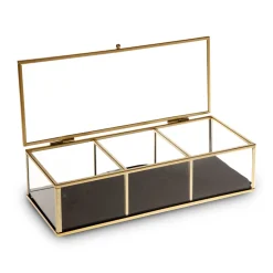 atmosphera Accesorios>Joyero Dorado Metal/Vidrio 25x10x6.5Cm