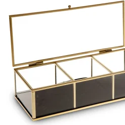 atmosphera Accesorios>Joyero Dorado Metal/Vidrio 25x10x6.5Cm
