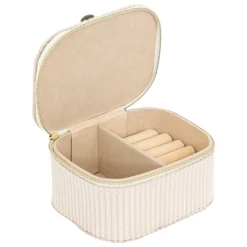 atmosphera Accesorios|Estilo Contemporaneo>Joyero Enya De Terciopelo Beige