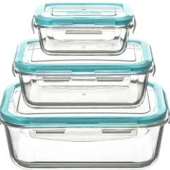 5five Tapas Y Cubiertas>Juego 3 Cajas De Vidrio Herméticas Rectangulares