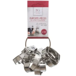 secret d'gourmet Moldes Y Otros Utensilios De Cocina>Juego 10 Cortadores De Galletas