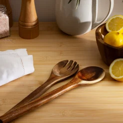 secret d'gourmet Utensilios Para Servir>Juego 2 cubiertos de madera acacia para ensalada