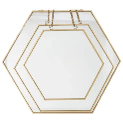 atmosphera Espejos>Juego 3 Espejos Hexagonales 20/25/30Cm