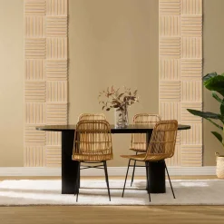 atmosphera Lienzos Y Cuadros Decorativos>Juego 3 paneles decorativos COLVA beige mdf 30x30