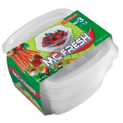 Tapas Y Cubiertas>Juego 3 Recipientes Cuadrados 1.2L