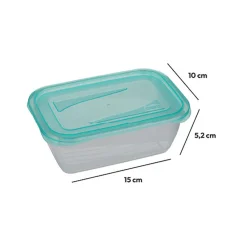 Tapas Y Cubiertas>Juego 5 Recipientes Plast Tapa Azul 0.5L