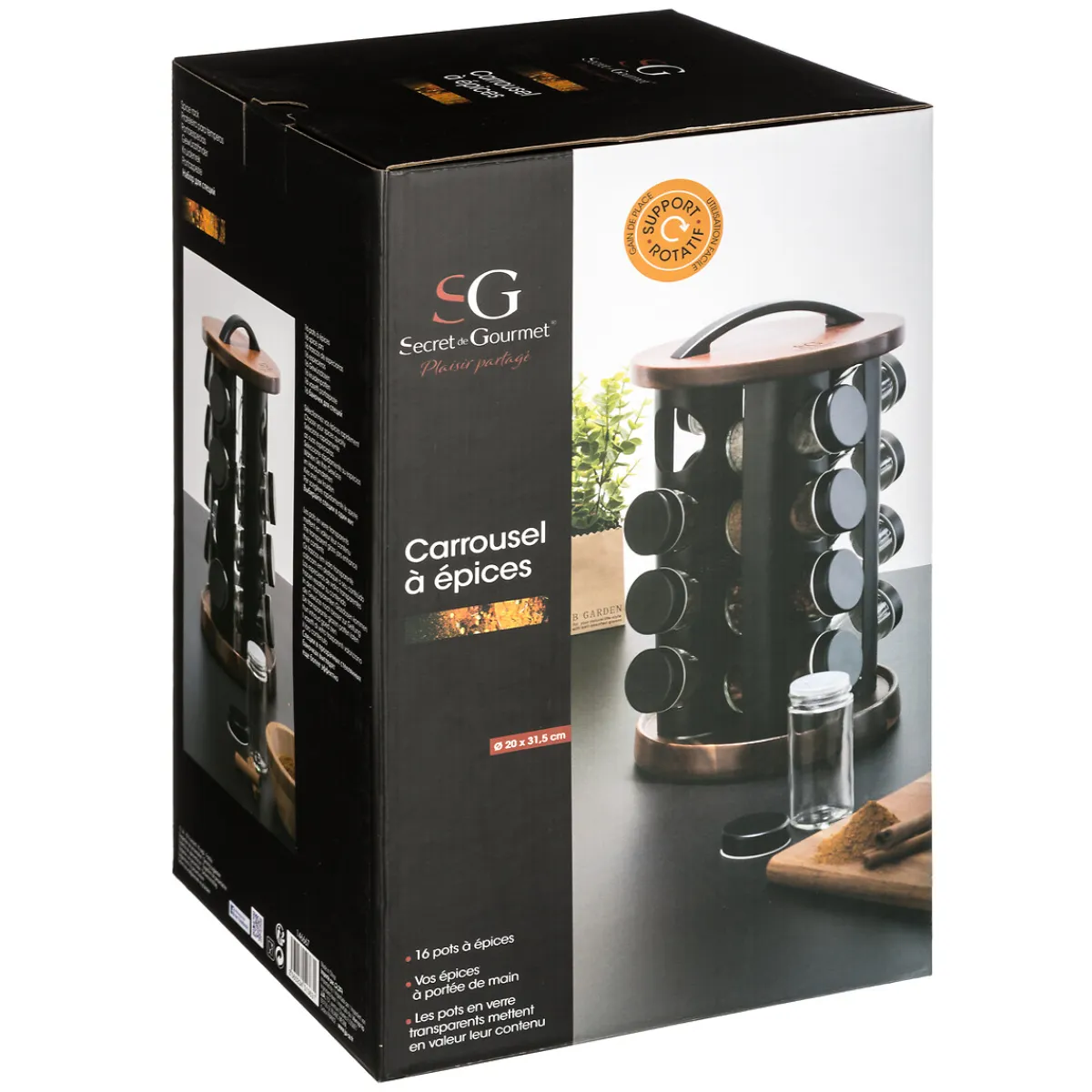 5five Cajas Y Frascos>Juego 16 Tarros De Especias C/Soporte