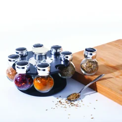 5five Cajas Y Frascos>Juego 8 Tarros De Especias Con Soporte