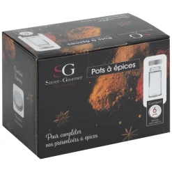secret d'gourmet Cajas Y Frascos>Juego 6 Tarros De Vidrio P/Especias