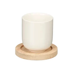 Tazas Y Tazones>Juego 4 Tazas De Café Base Bambú