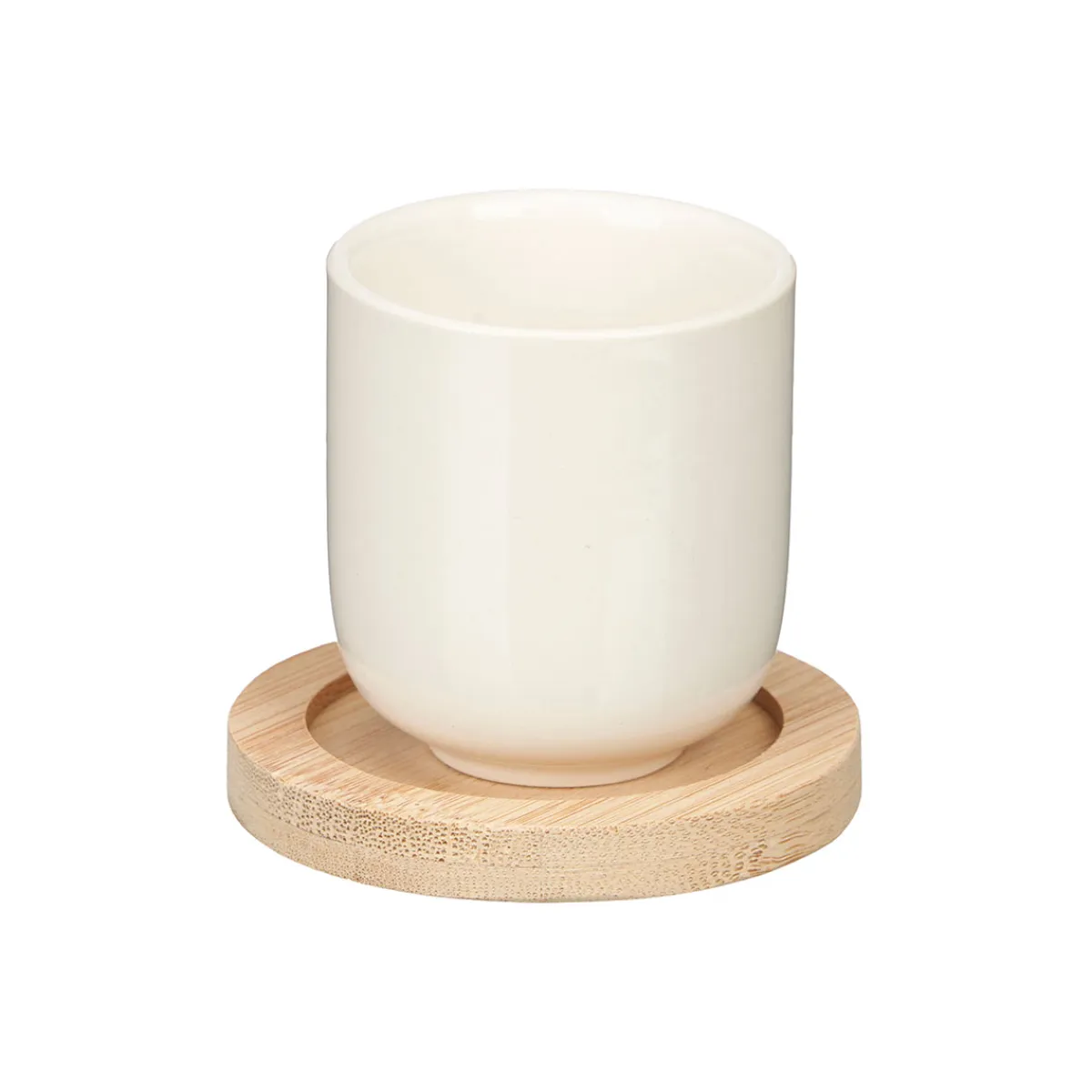 Tazas Y Tazones>Juego 4 Tazas De Café Base Bambú