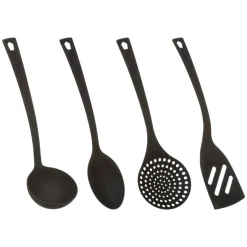 secret d'gourmet Utensilios Para Servir>Juego 4 Utensilios De Nailon Negro