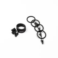 Varillas Y Accesorios>Juego De 8 Anillas Con Pinzas D20 Negro