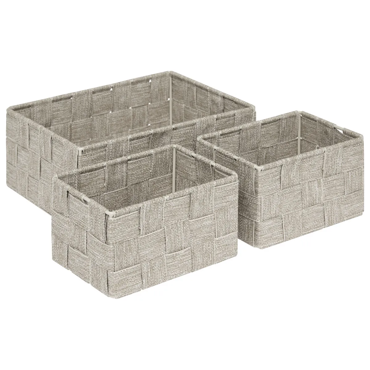 5five Cestas De Almacenamiento>Juego de 3 cestas wc beige de poliéster