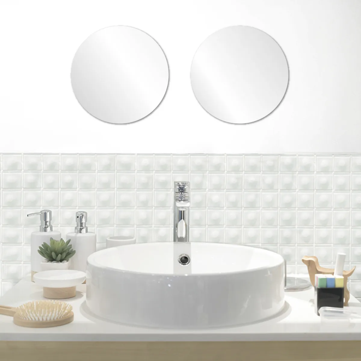 atmosphera Espejos>Juego De 2 Espejos Adhesivos 40x40Cm