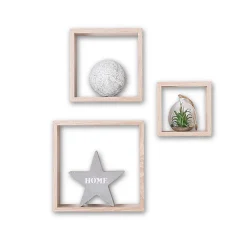 5five Armarios, Estantes Y Estanterías.>Juego De 3 Estantes Cubo Mdf Roble