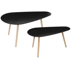 atmosphera Mesas Bajas Y Auxiliares|Estilo Industrial>Juego de 2 mesas auxiliares MILEO de madera