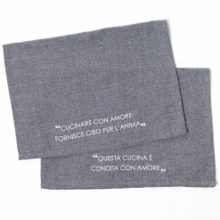 Delantales, Asas Y Paños>Juego de 2 paños de cocina gris oscuro 45x65cm