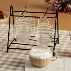 5five Tazas Y Tazones>Juego de 4 tazas con soporte 18cl