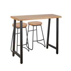 atmosphera Mesas Para Comer>Juego De Bar Hazel Mesa Y 2 Taburetes De Madera