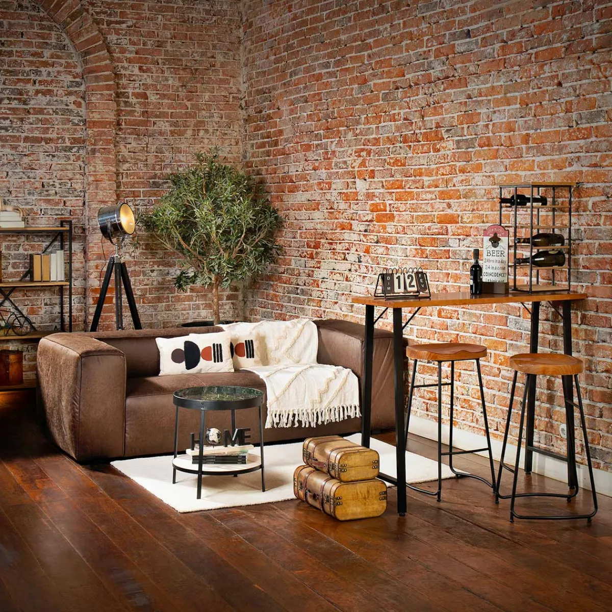 atmosphera Mesas Para Comer>Juego De Bar Hazel Mesa Y 2 Taburetes De Madera