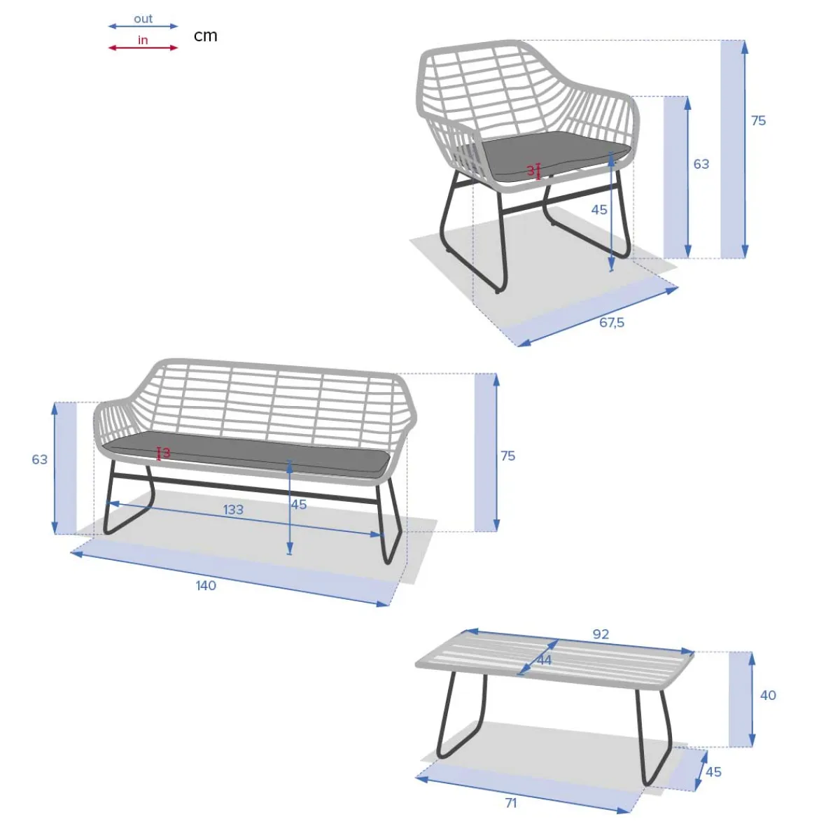 hespéride Conjuntos De Jardín>Juego De Jardín Lamabada 4 Plazas
