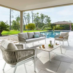 hespéride Conjuntos De Jardín>Juego de jardín ORIENGO gris pardo y blanco