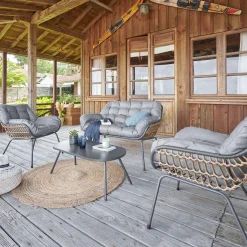 hespéride Conjuntos De Jardín>Juego de Jardín PAOPAO gris graphite 4 plazas