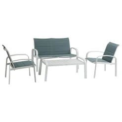 hespéride Conjuntos De Jardín>Juego ELYN verde claro y blanco de 4 plazas