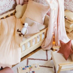 Niños atmosphera4kids Téxtil>Juego funda nórdica y funda de cojín de gasa rosa