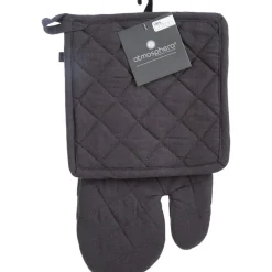 atmosphera Delantales, Asas Y Paños>Juego Manopla+Agarrador Gris Oscuro