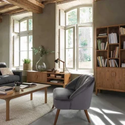 atmosphera Lámparas De Mesa>Lámpara De Mesa Cuba De Madera 56Cm