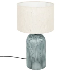 atmosphera Lámparas De Mesa|Estilo Rústico>Lámpara De Mesa De Vidrio Azul Mati