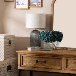 atmosphera Lámparas De Mesa|Estilo Rústico>Lámpara De Mesa De Vidrio Azul Mati