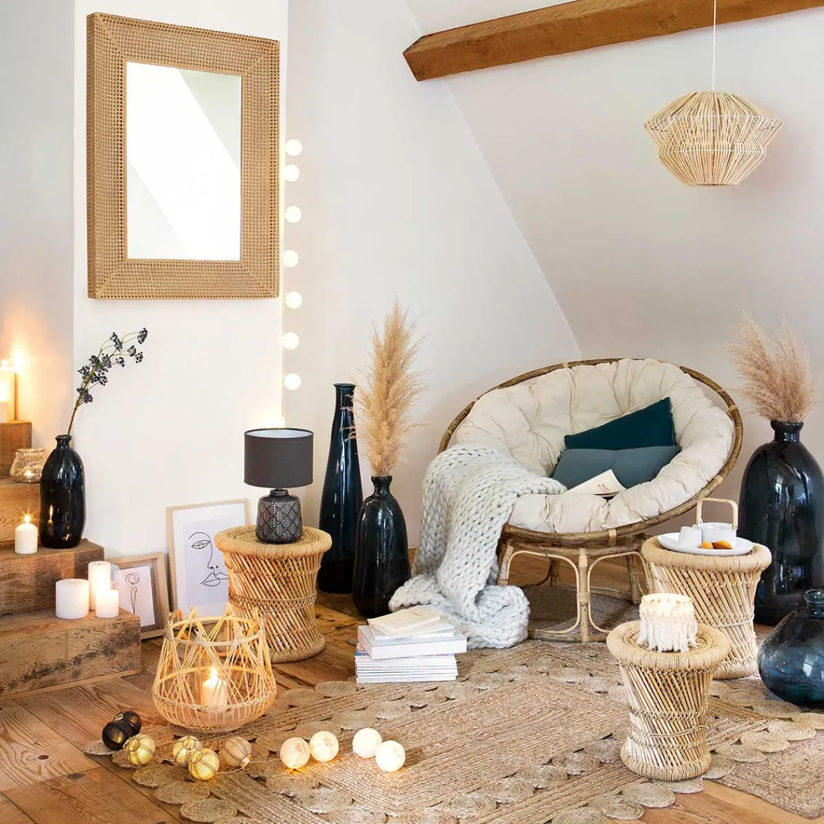 atmosphera Lámparas De Mesa>Lámpara De Mesa Ilou Gris Oscuro 22x35Cm