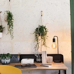 atmosphera Lámparas De Mesa>Lámpara De Mesa Keli Negra De Metal 45Cm