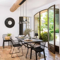 atmosphera Lámparas De Mesa>Lámpara De Mesa Negra Trípode De Madera Pino