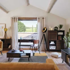 atmosphera Lámparas De Pie>Lámpara De Pie Lathi Negra Y Dorada 156.5x65x57Cm