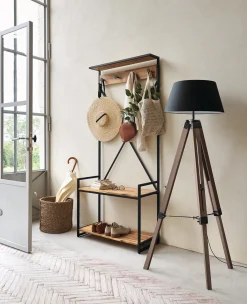 atmosphera Lámparas De Pie>Lámpara De Pie Runo Negra Trípode 145Cm