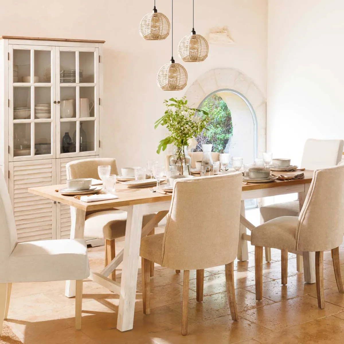 atmosphera Lámparas De Techo>Lámpara de techo CAREN beige de cuerda