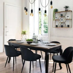 Lámparas De Techo>Lámpara De Techo Fil Negra 5x8/15/200Cm