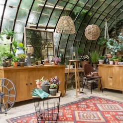 5five Lámparas De Techo>Lámpara De Techo Jada De Ratán 35x31Cm