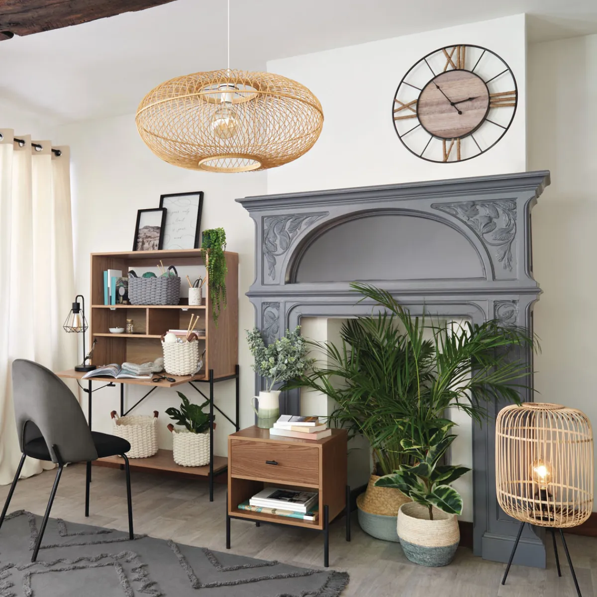 atmosphera Lámparas De Techo>Lámpara De Techo Loren De Bambú 60x25Cm