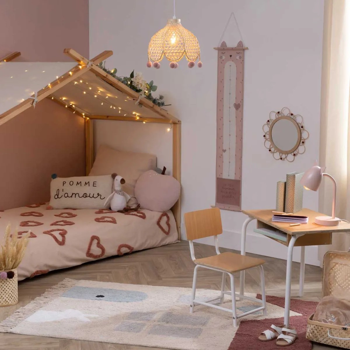 Niños atmosphera4kids Iluminación>Lámpara De Techo Pomme Beige Bambú 28Cm