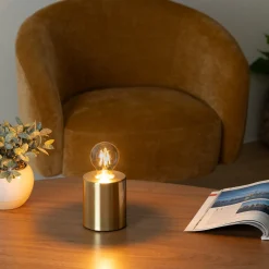 atmosphera Lámparas De Mesa>Lámpara Saba Dorada De Metal 9x10.5Cm